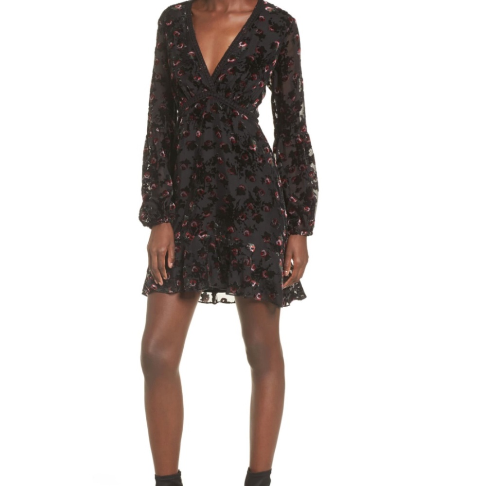 BLACK PRINTED WAYF DRESS